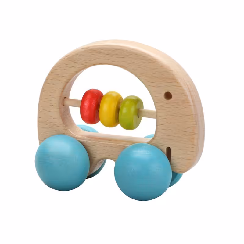 اسباب بازی چوبی جغجغه طرح ماشین فیل classic world مدل 3052