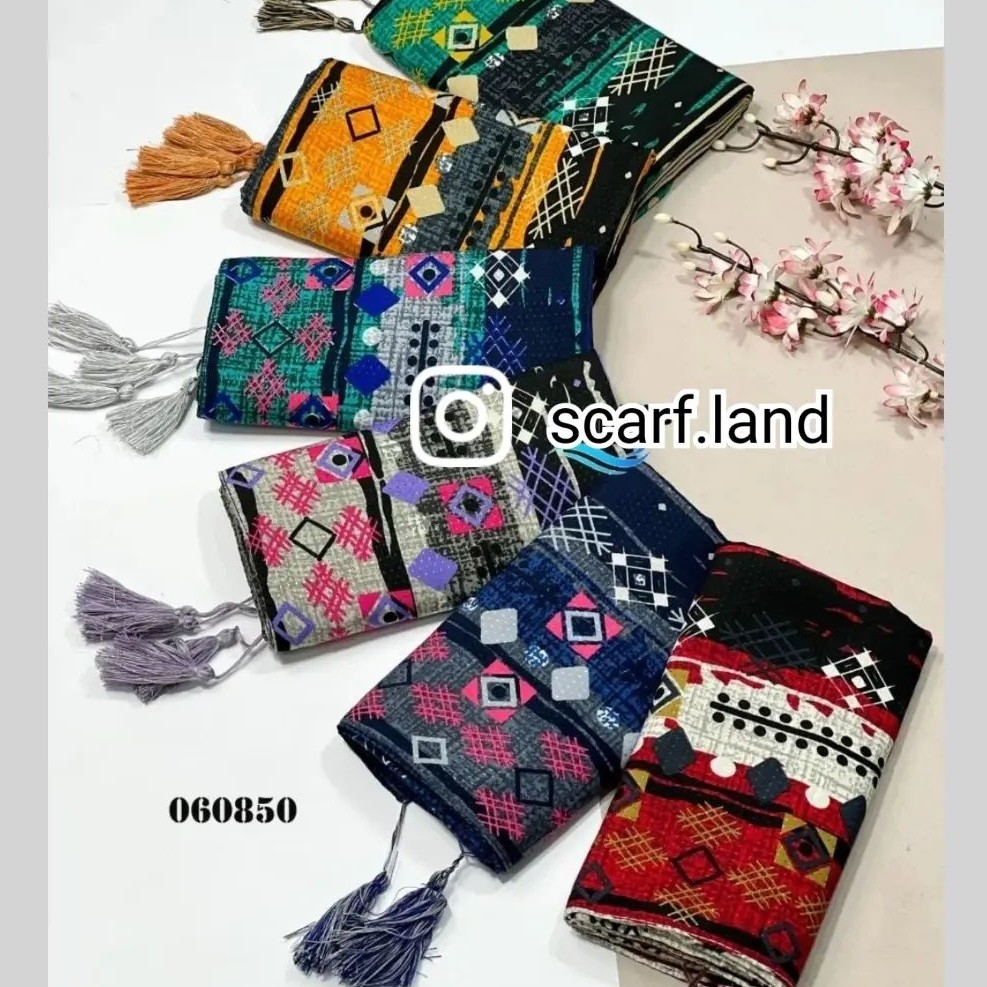 شال نخی طرح دار چاپی(ارسال رایگان)