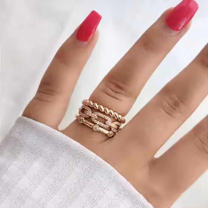 انگشتر پرتوفینو نگین دار