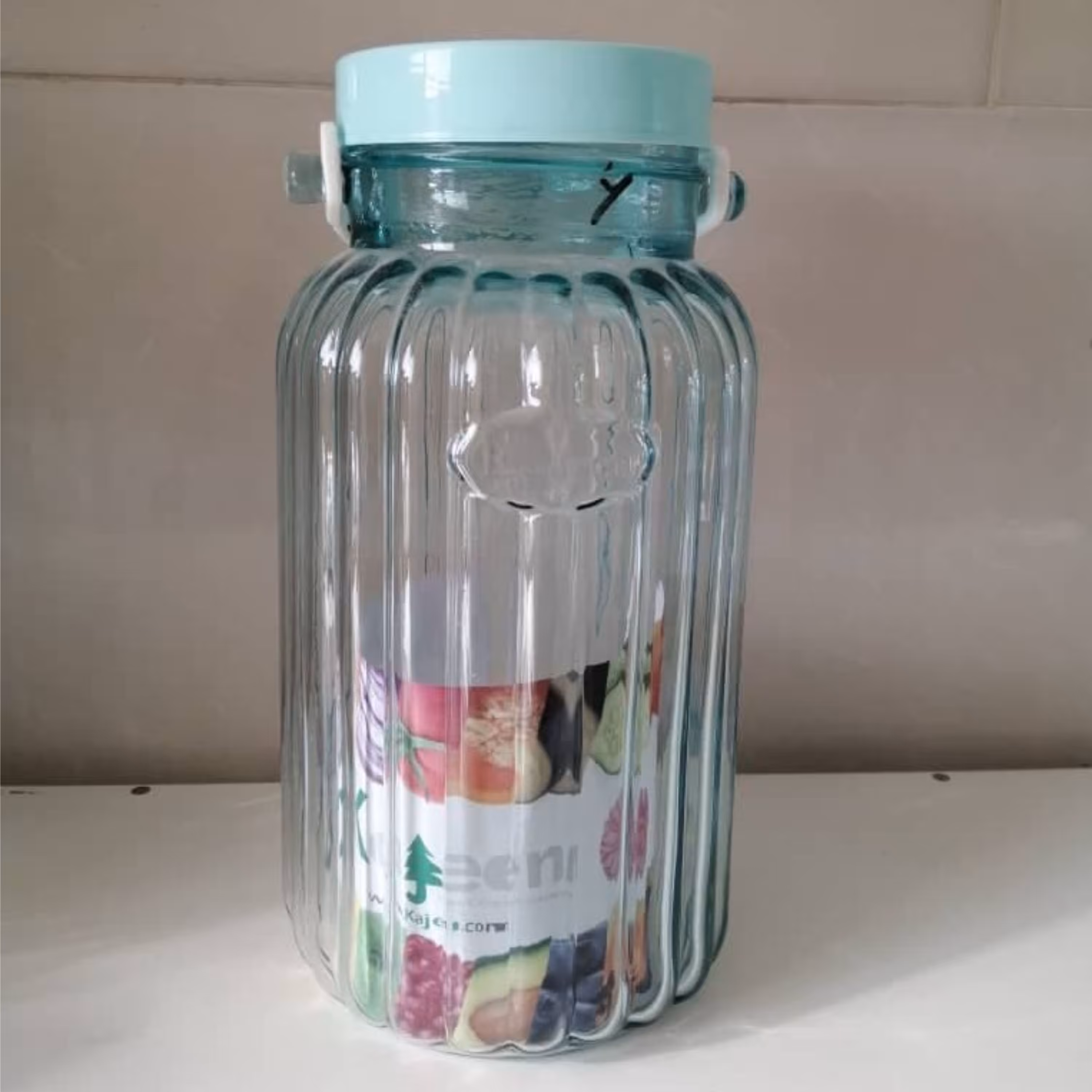 بانکه ترشی آوین سایز 6 برند معتبر کاجین دسته دار بانکه حبوبات درب پیچی باکیفیت 