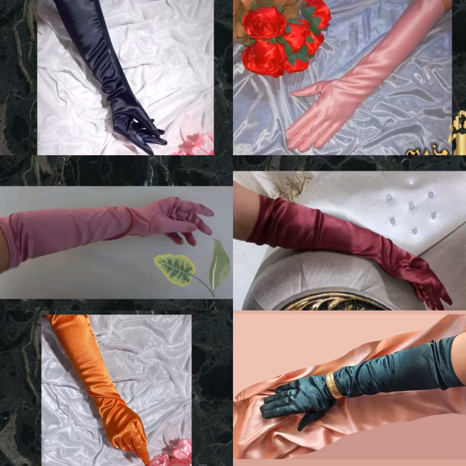 دستکش بلند ساتن