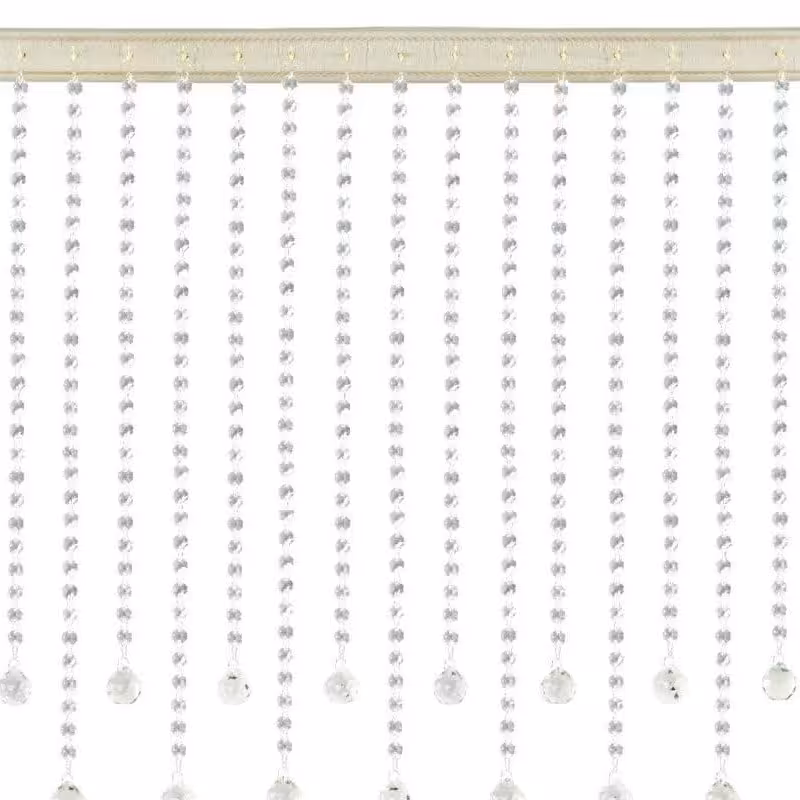 پرده آویز آریا کریستال مدل کوتاه و بلند عرض 100  ارتفاع 50 سانتیمتر(رنگ شامپاین)