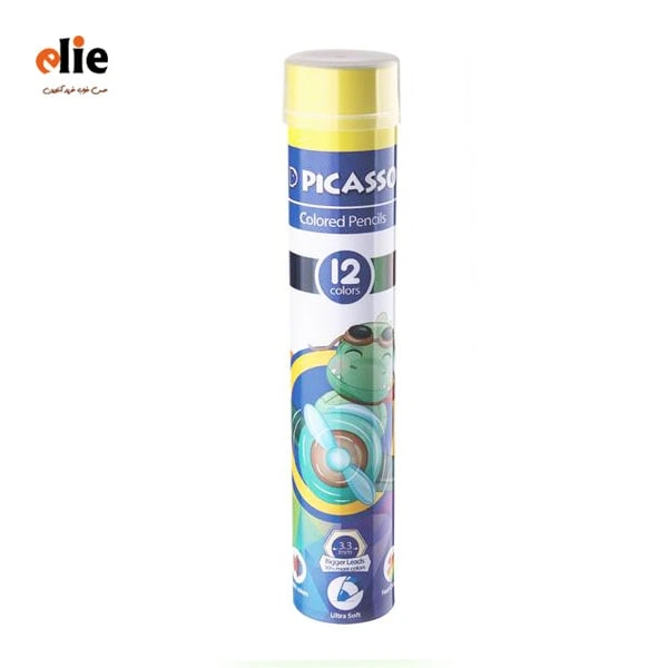 مداد رنگی 12 رنگ پیکاسو جعبه استوانه طرح 1