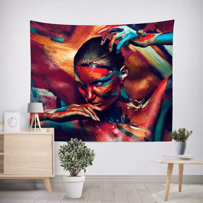 پوستر پارچه ای پرینتینگ لند طرح بکدراپ آرایشی کد A30