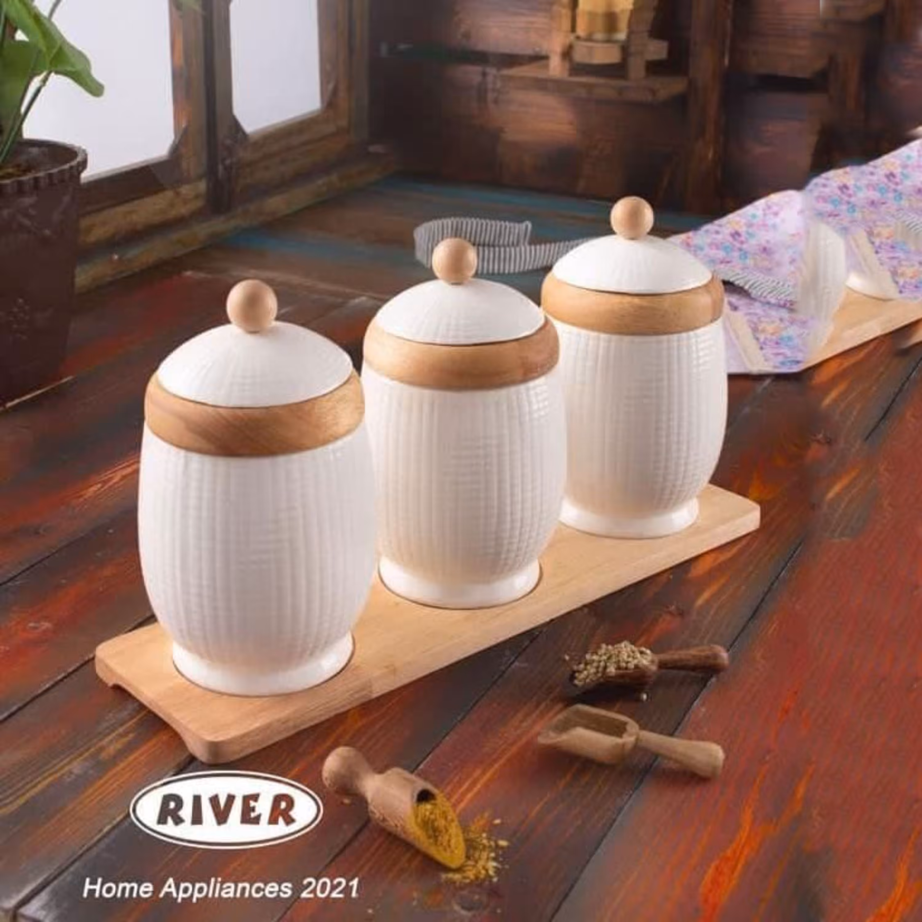 ست پاسماوری 3 تکه بامبو برند RIVER  مدل 9569-14