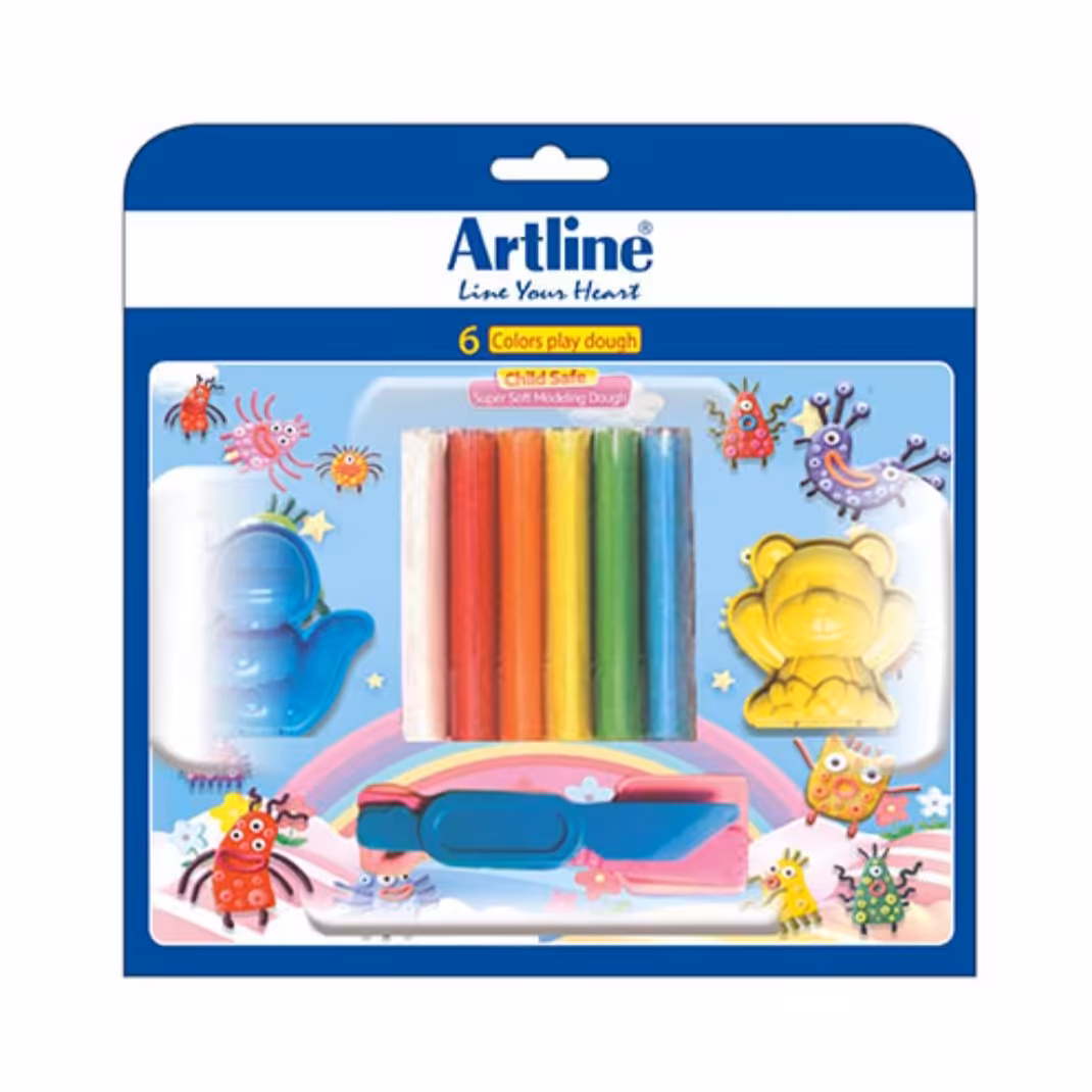 خمیربازی 6 رنگ بلیستر با قالب آرتلاین جدید

