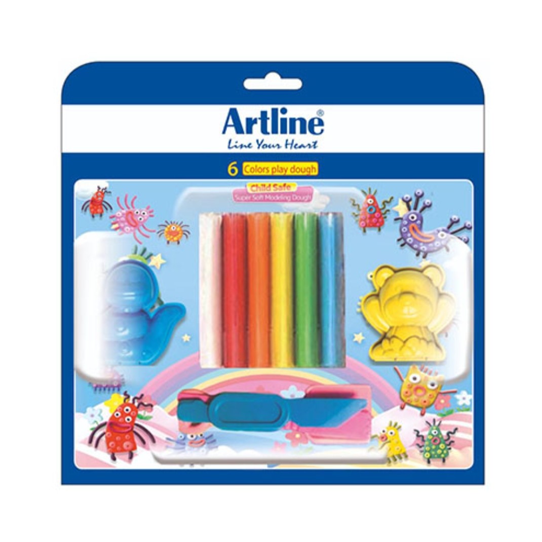 خمیربازی 6 رنگ بلیستر با قالب آرتلاین جدید

