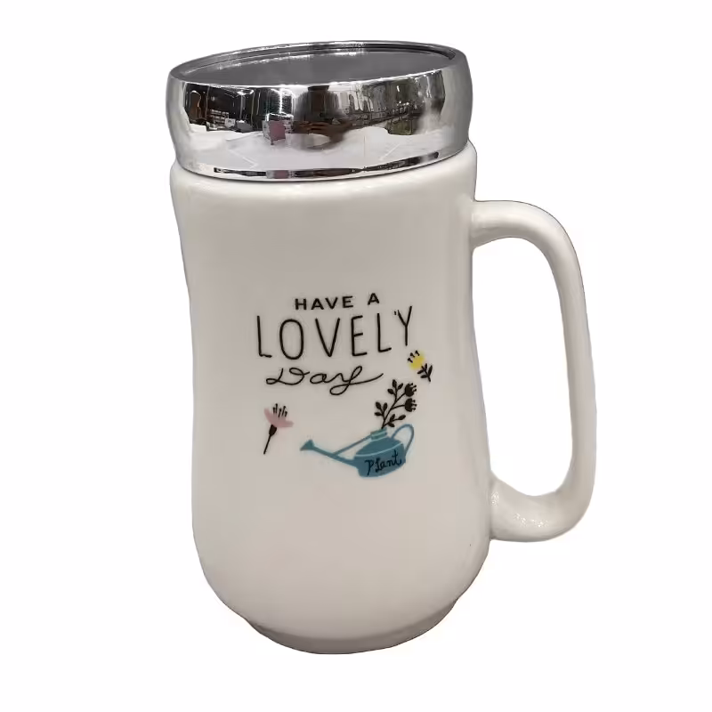 ماگ سرامیکی درب دار طرح Lovely