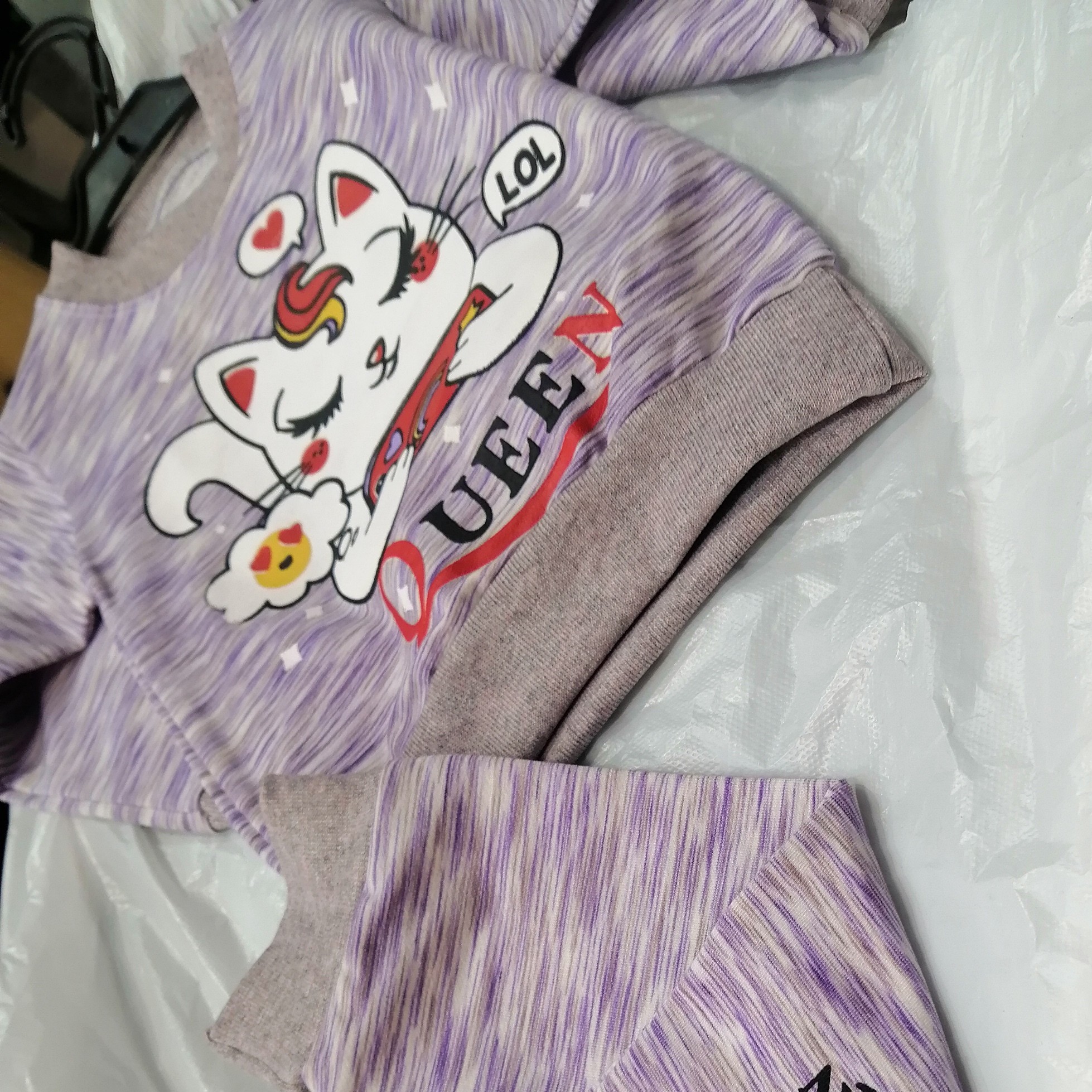 بلوز شلوار گربه دخترانه جنس تریکو سایز 35 و 30