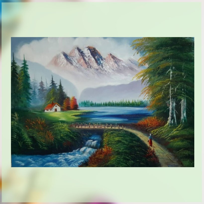 تابلوی نقاشی رنگ روغن روی بوم طرح منظره