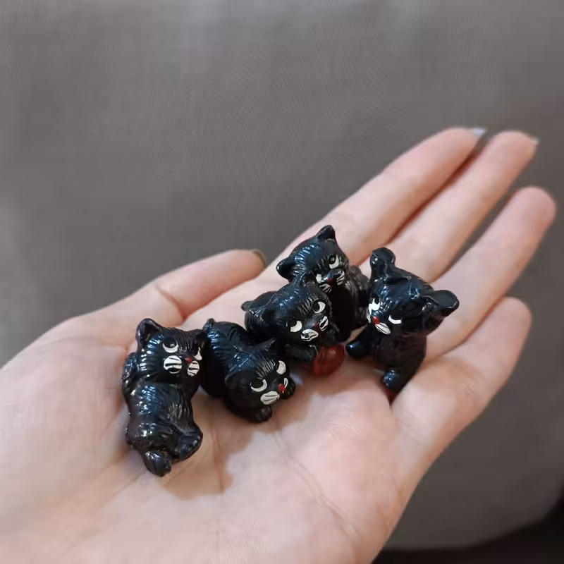 مجسمه گربه ملوس مینیاتوری 5عددی  mkz06