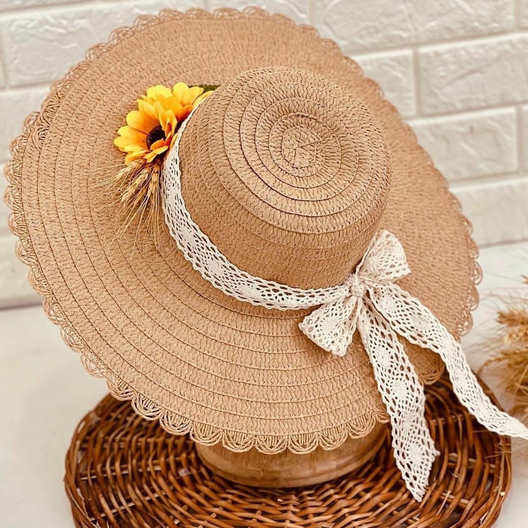 کلاه حصیری ساحلی کد 1038