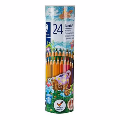 مداد رنگی 24 رنگ جعبه استوانه ای فلزی استدلر Staedtler144 NMD24