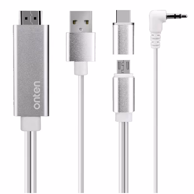کابل تبدیل دو در یک micro type-c به HDMI همراه با انتقال صدا اونتن مدل micro type-c to HDMI with audio cable OTN-7559S