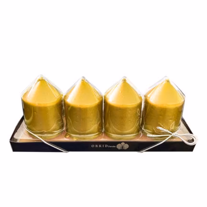 شمع استوانه ای 4 تیکه طرح دار 