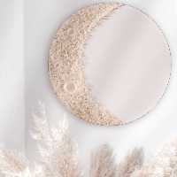 آینه ماه دکوراتیو دیوارکوب، قطر  45 (پس کرایه)