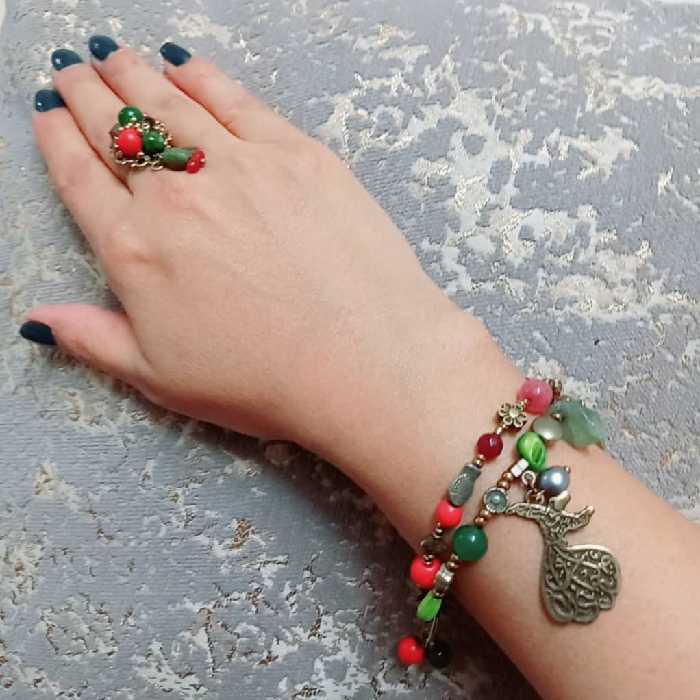 دستبند مولانا ساخته شده با سنگهای اصل