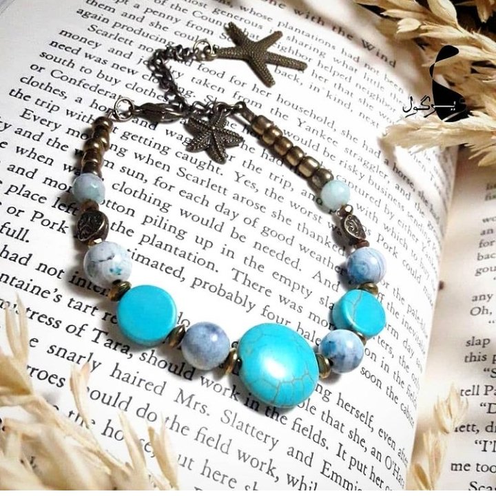 دستبند تک ردیفه عقیق آبی