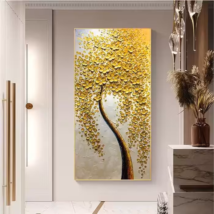 تابلو نقاشی دکوراتیو گل برجسته تمام کار دست