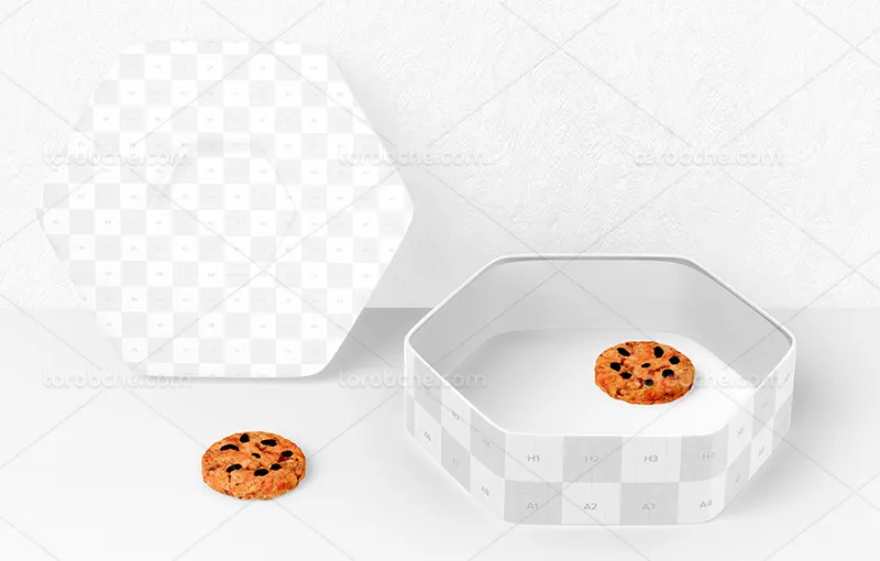 موکاپ جعبه فلزی کوکی | گرافیک با طعم تربچه