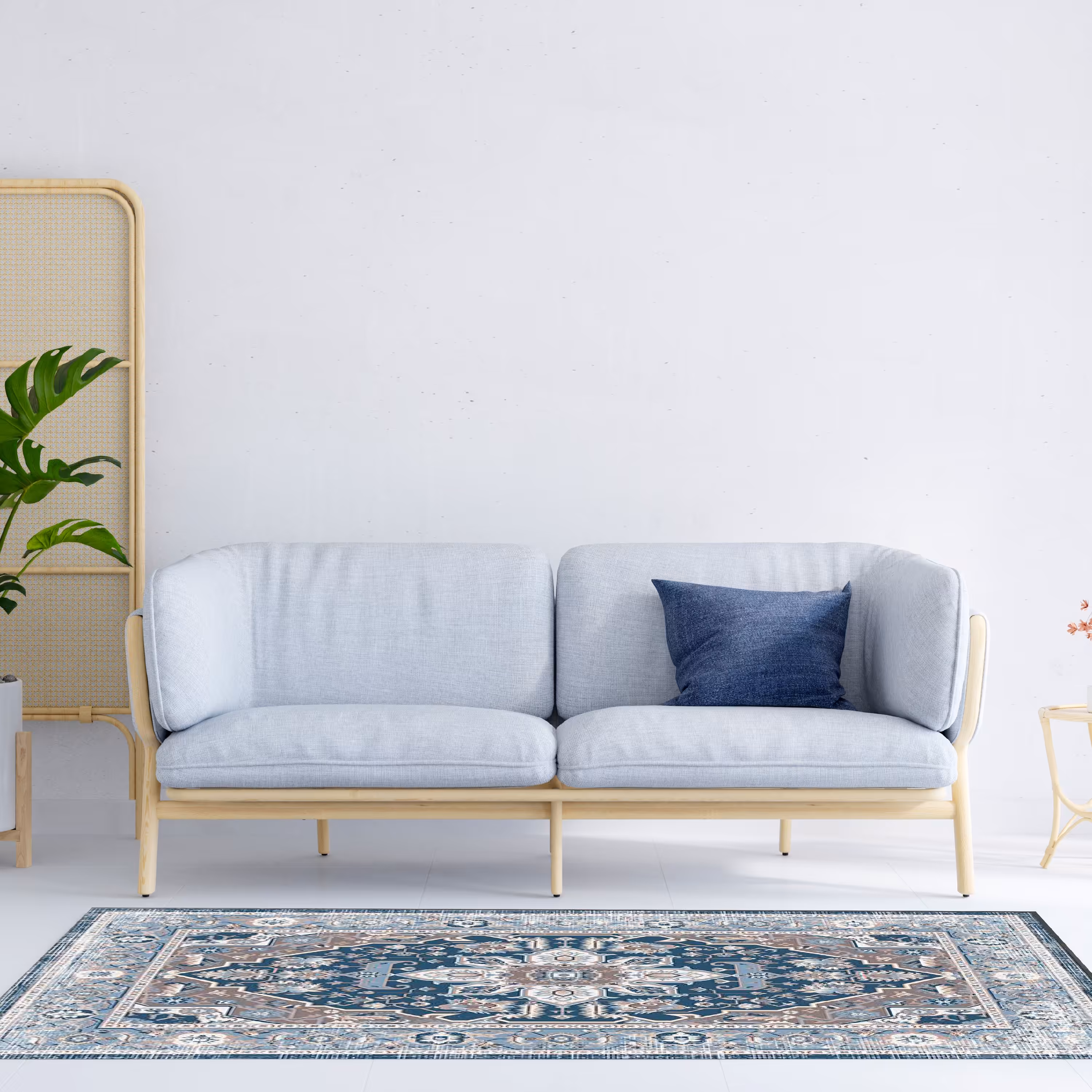 فرشینه آشپزخانه کد h109(سنتی آبی کمرنگ قاجاری)