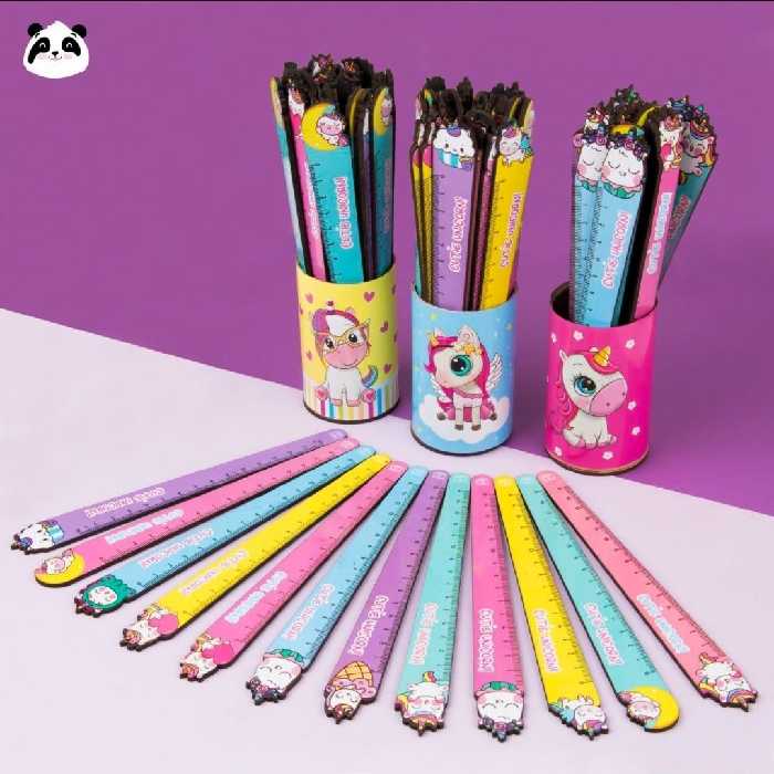 خط کش فانتزی چوبی طرح  یونیکورن