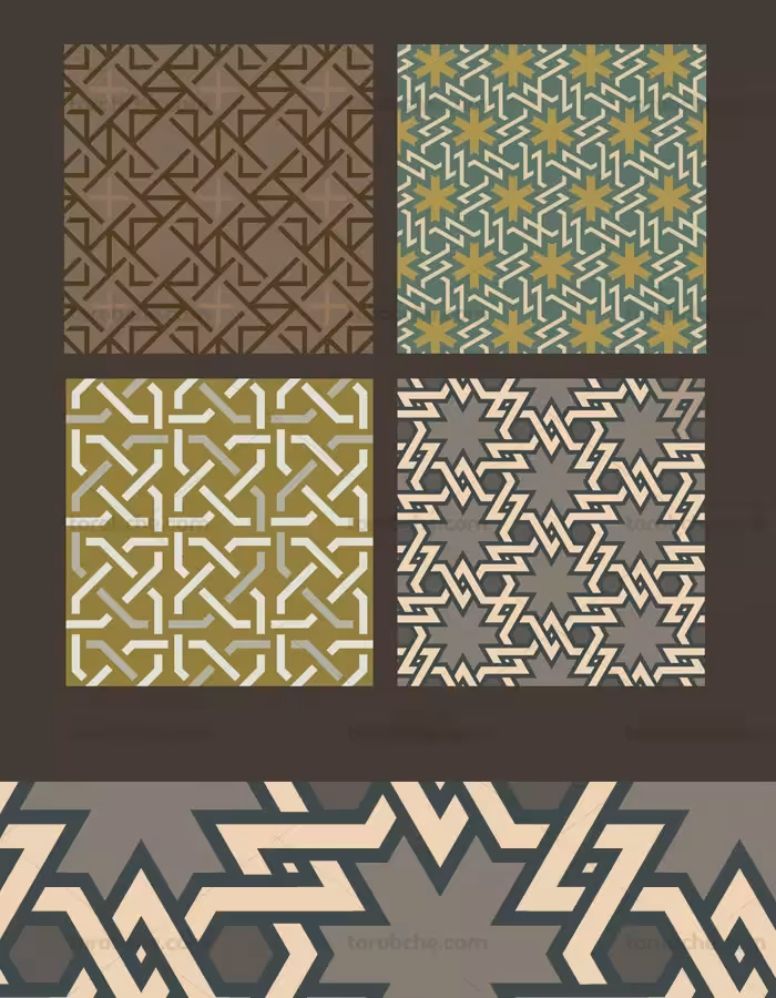 وکتور طرح پترن های اسلامی شمسه شماره 01 - گرافیک با طعم تربچه