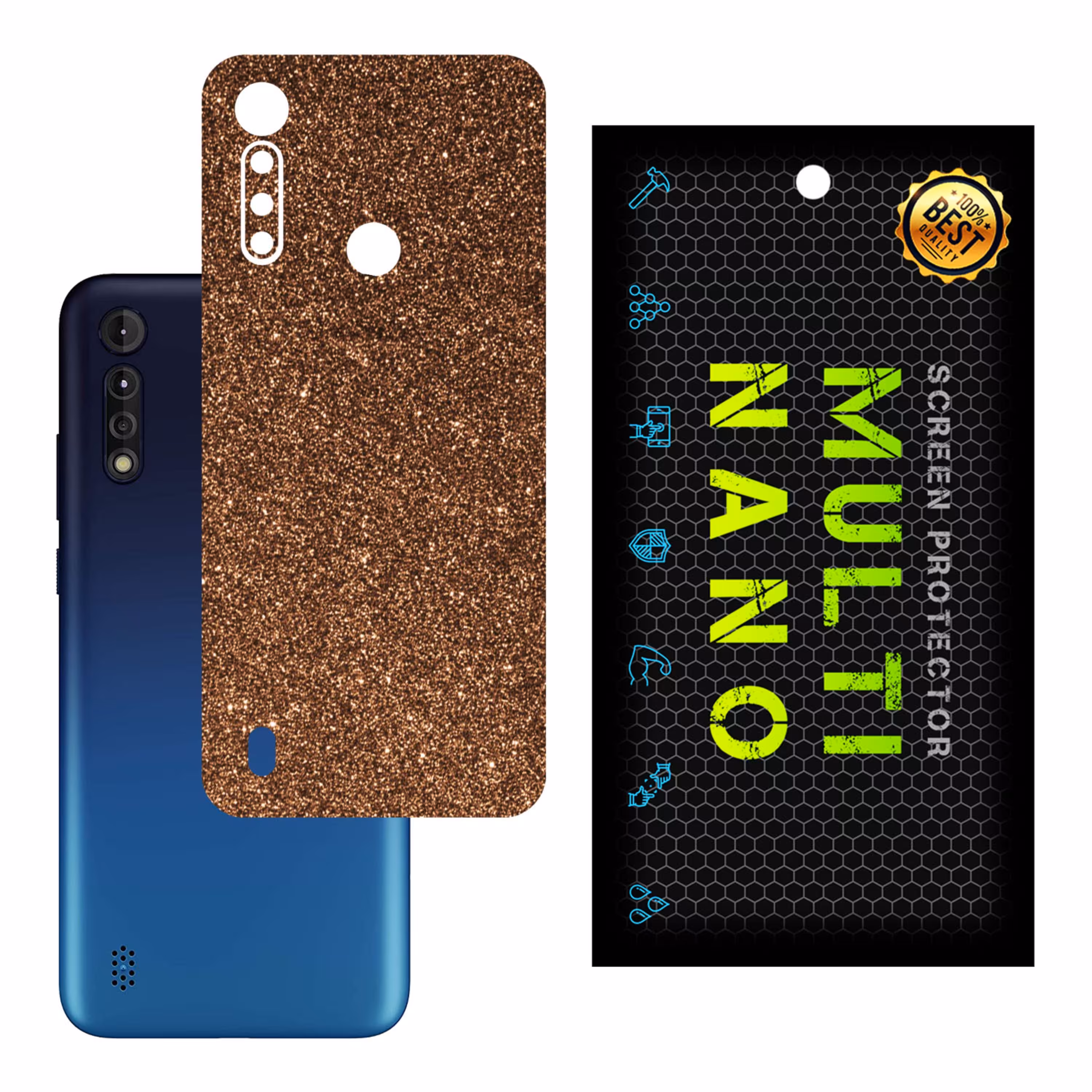 برچسب پوششی MultiNano مدل X-G1F-Bronze برای پشت موبایل موتورولا G8 Power Lite