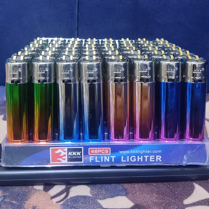 فندک سنگی هولوگرامی یک عدد برند KKK Lighter کی کی کی