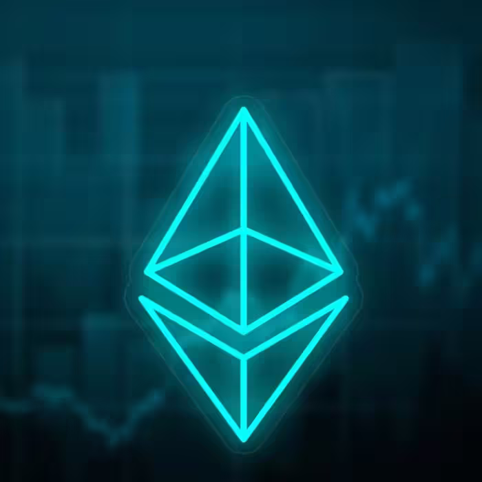 تابلو نئون طرح ارز دیجیتال اتریوم Ethereum سایز 35 سانت  با 3 سال ضمانت 