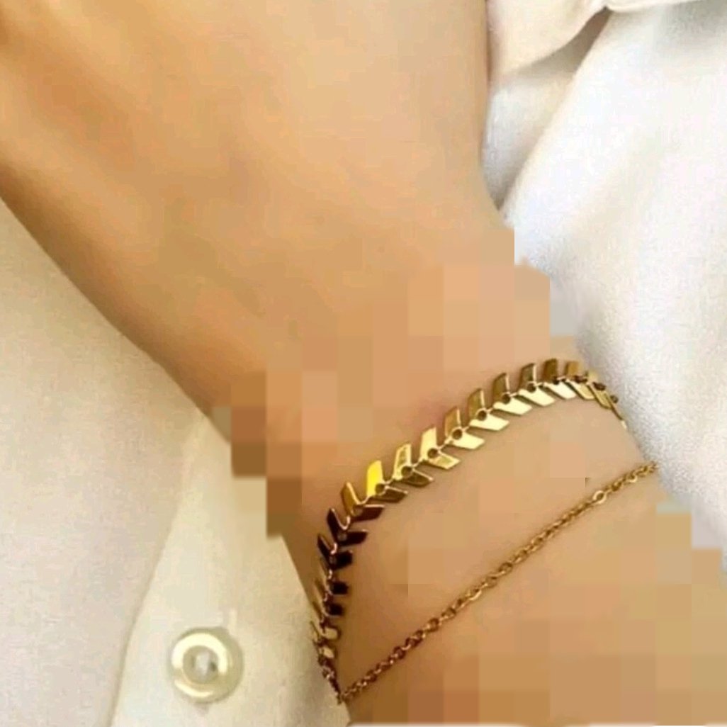 دستبند زنجیر و تیغ ماهی تمام استیل