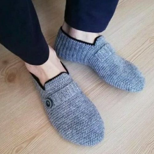 پاپوش بافتنی مردانه و پسرانه (دستبافت)