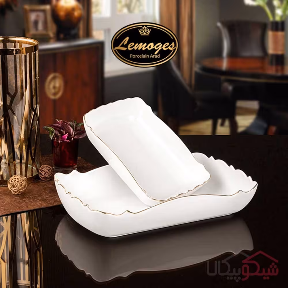 تابه مستطیل طرح موج یک خط طلا (سایز بزرگ)
