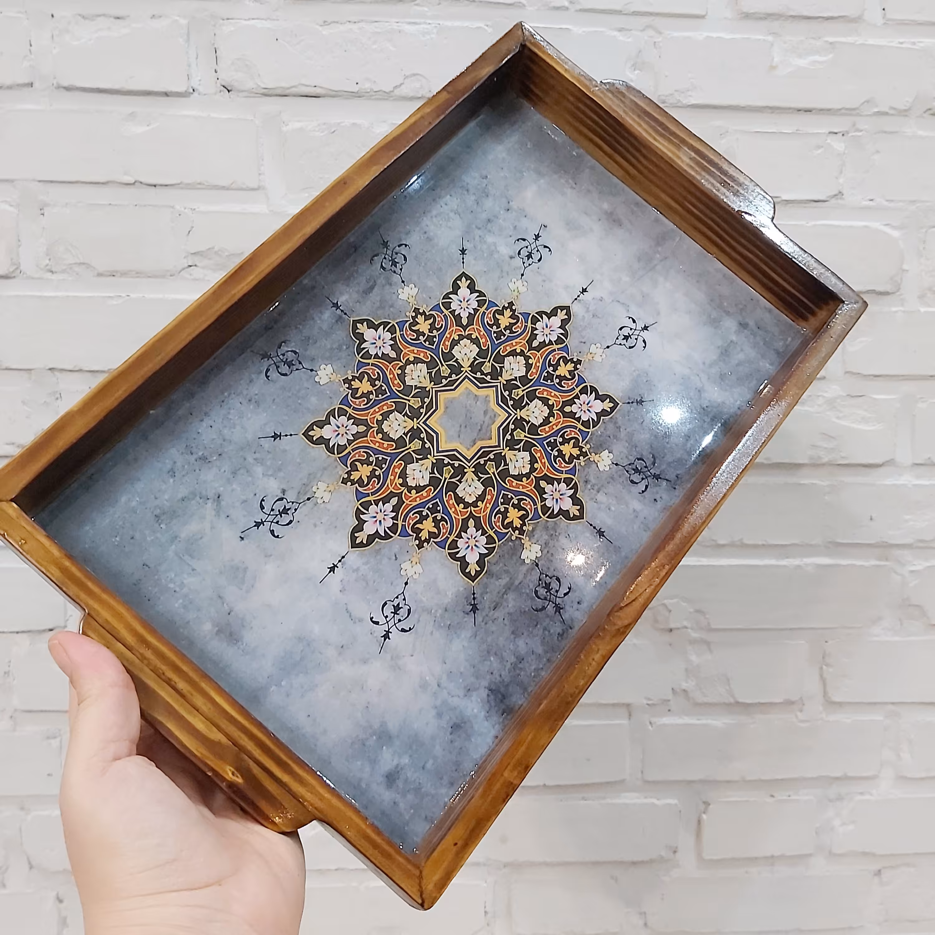 سینی چوبی کف رزین 