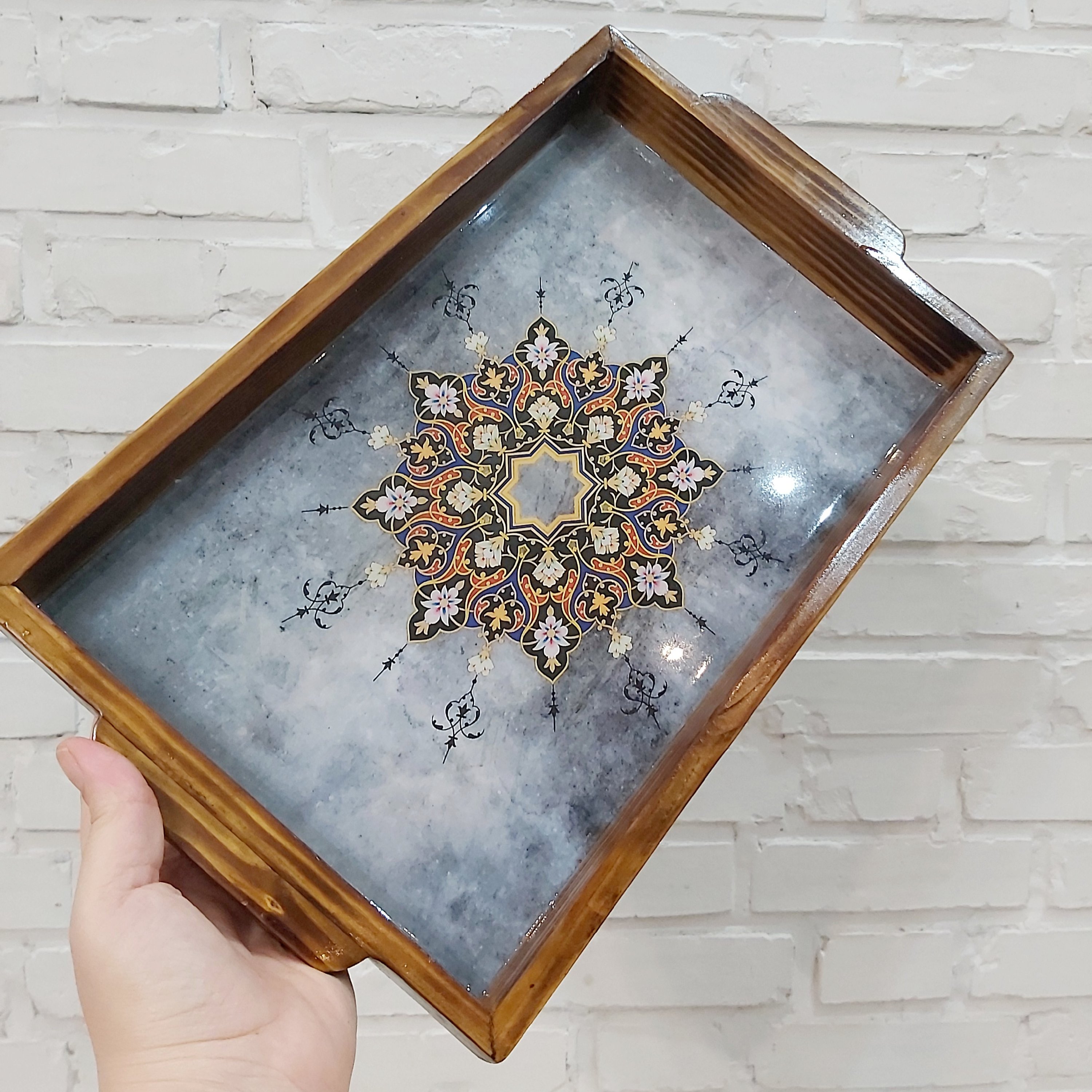 سینی چوبی کف رزین