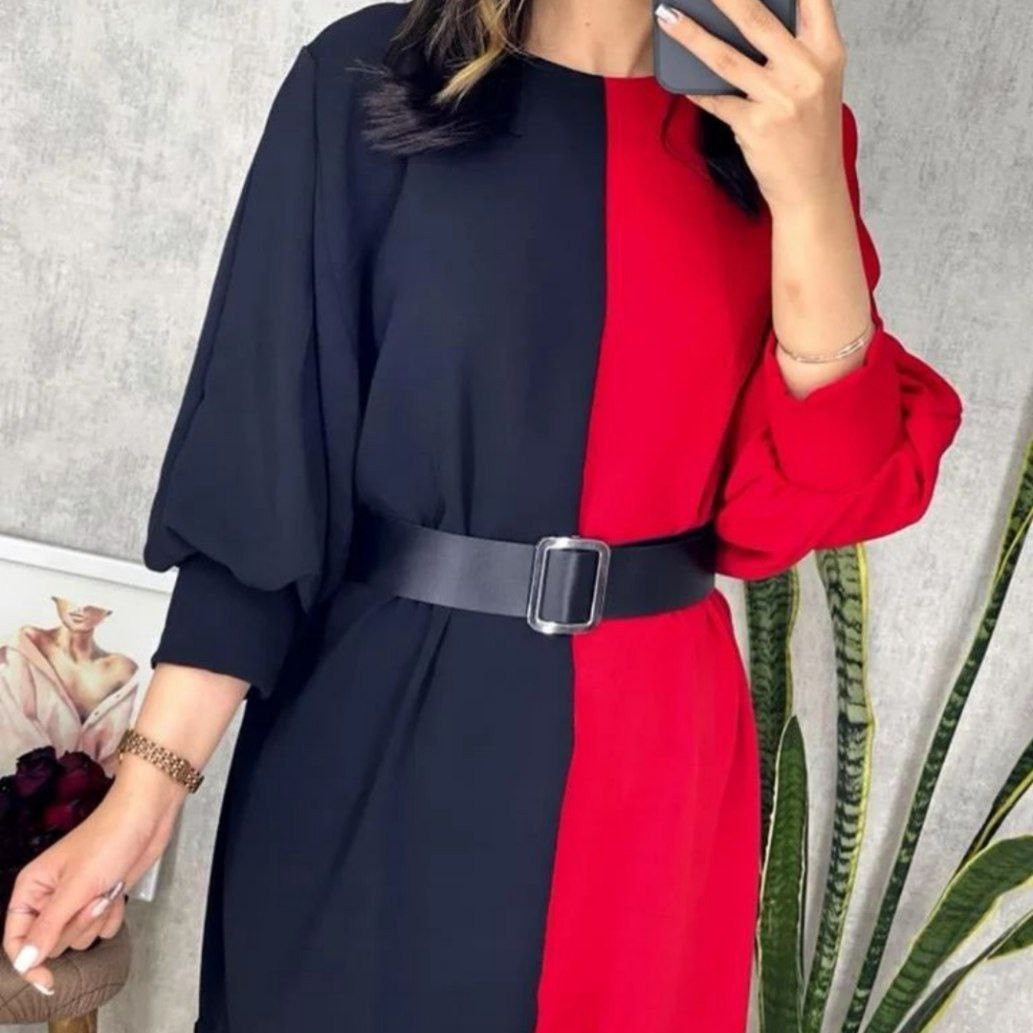 مانتو دو رنگ کمربند دار ارسال رایگان سه تا پنج روز m24