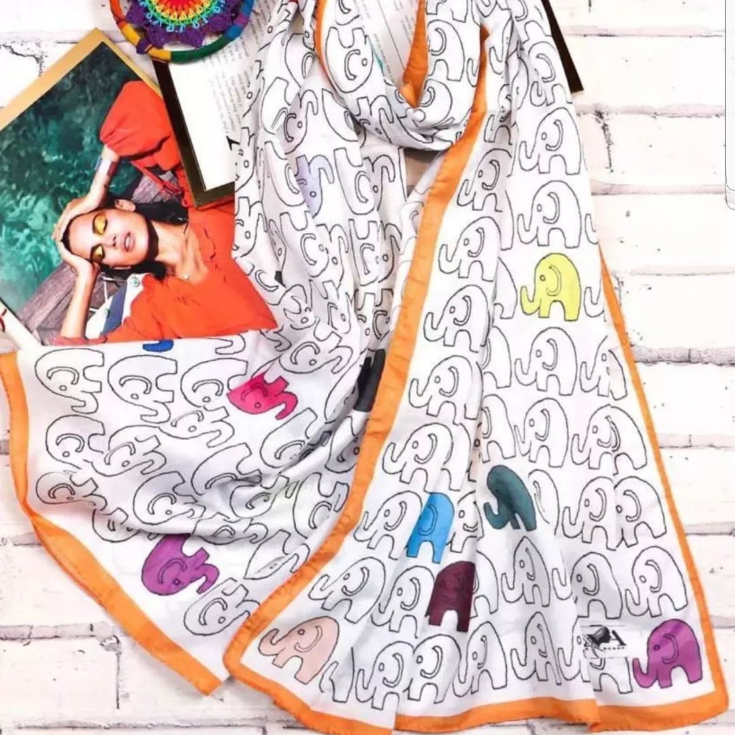 شال نخ فانتزی دیجیتال دخترانه تینیجری