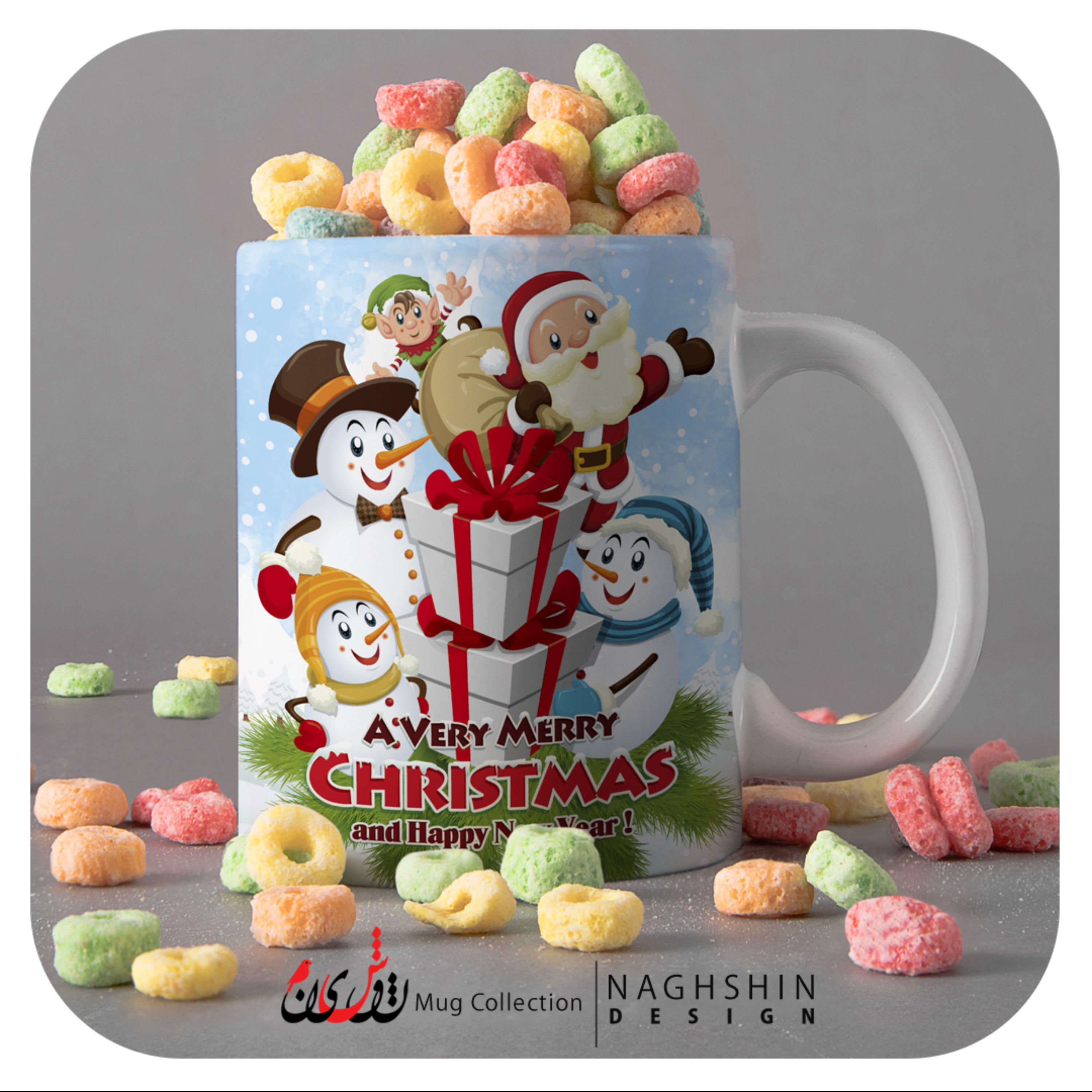 ماگ سرامیکی طرح کریسمس 18  Merry Christmas- چاپ سابلیمیشن - کیفیت و چاپ عالی