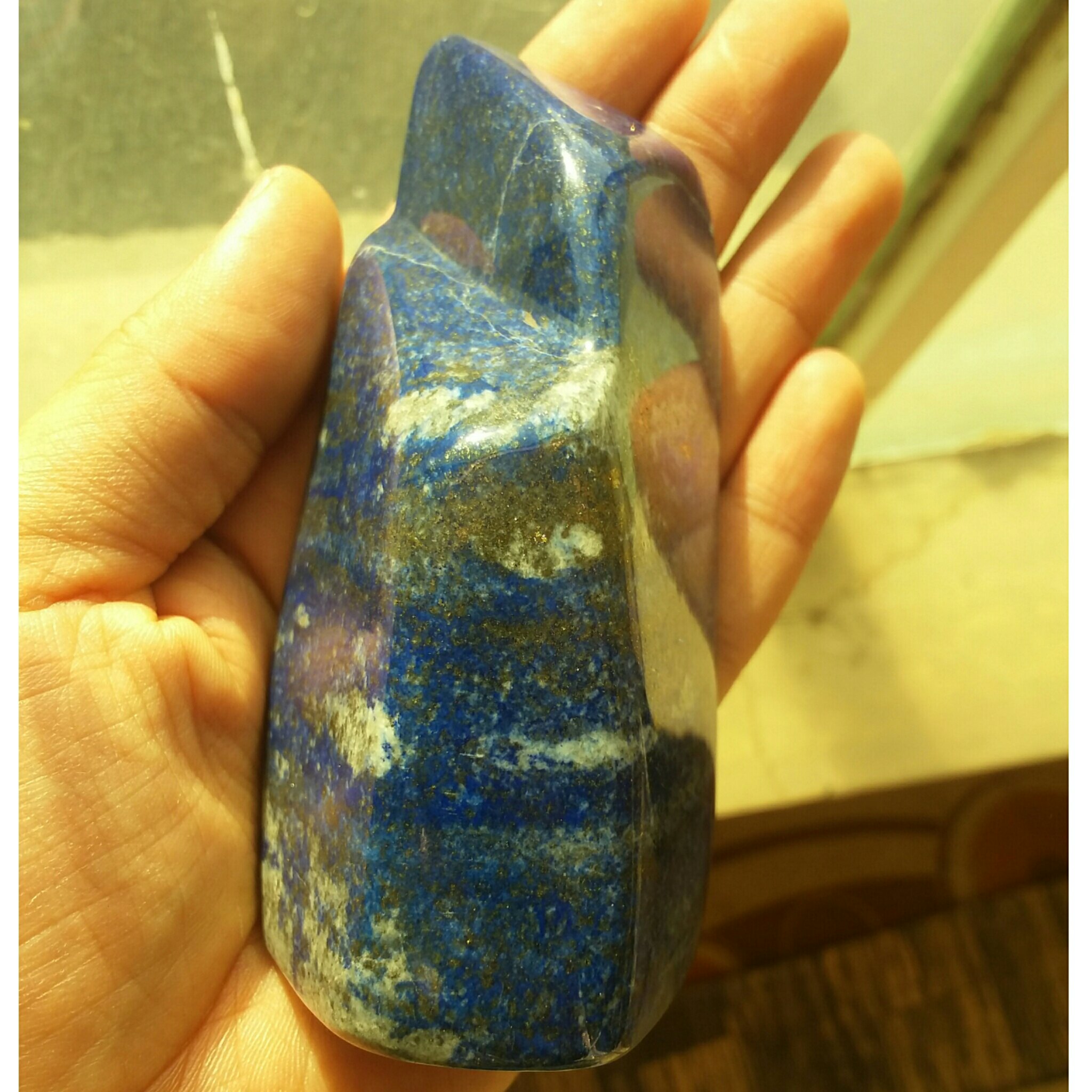 سنگ راف غولپیکر لاجورد پیریت طلایی دار وارداتی 100درصد طبیعی تمام پولیش شده بدون بهسازی خاااااااص