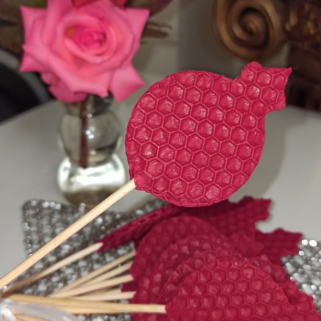 شمع  موم عسلی  مدل انار شب یلدا