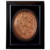 تابلو گل و مرغ برجسته مسی