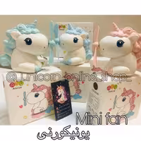 mini fan  یونیکورن (پنکه دستی شارژی) همراه با کابل شارژ برقی
