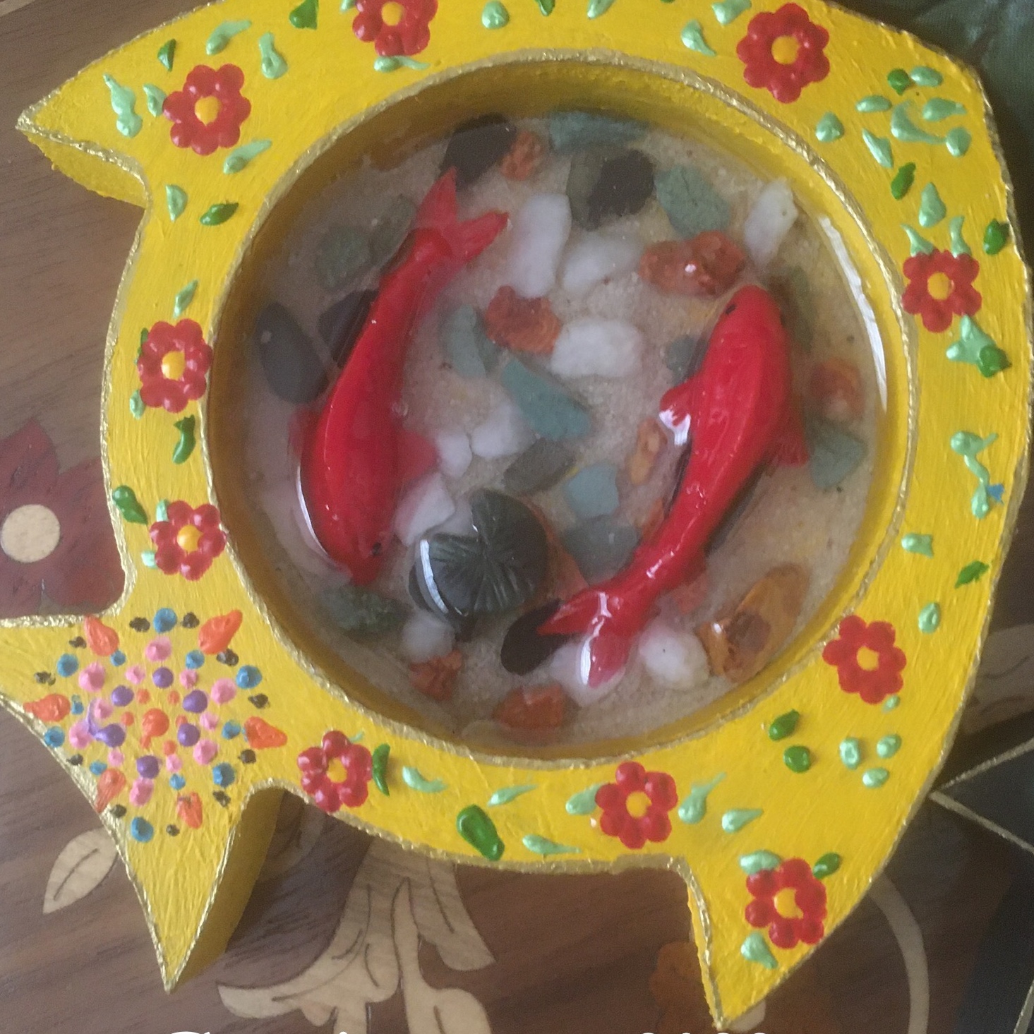 ماهی هفت سین زرد رزین و چوب