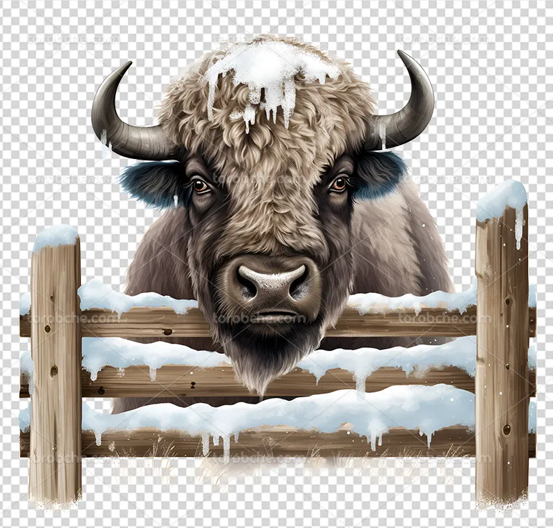 عکس PNG بوفالو در زمستان | گرافیک با طعم تربچه