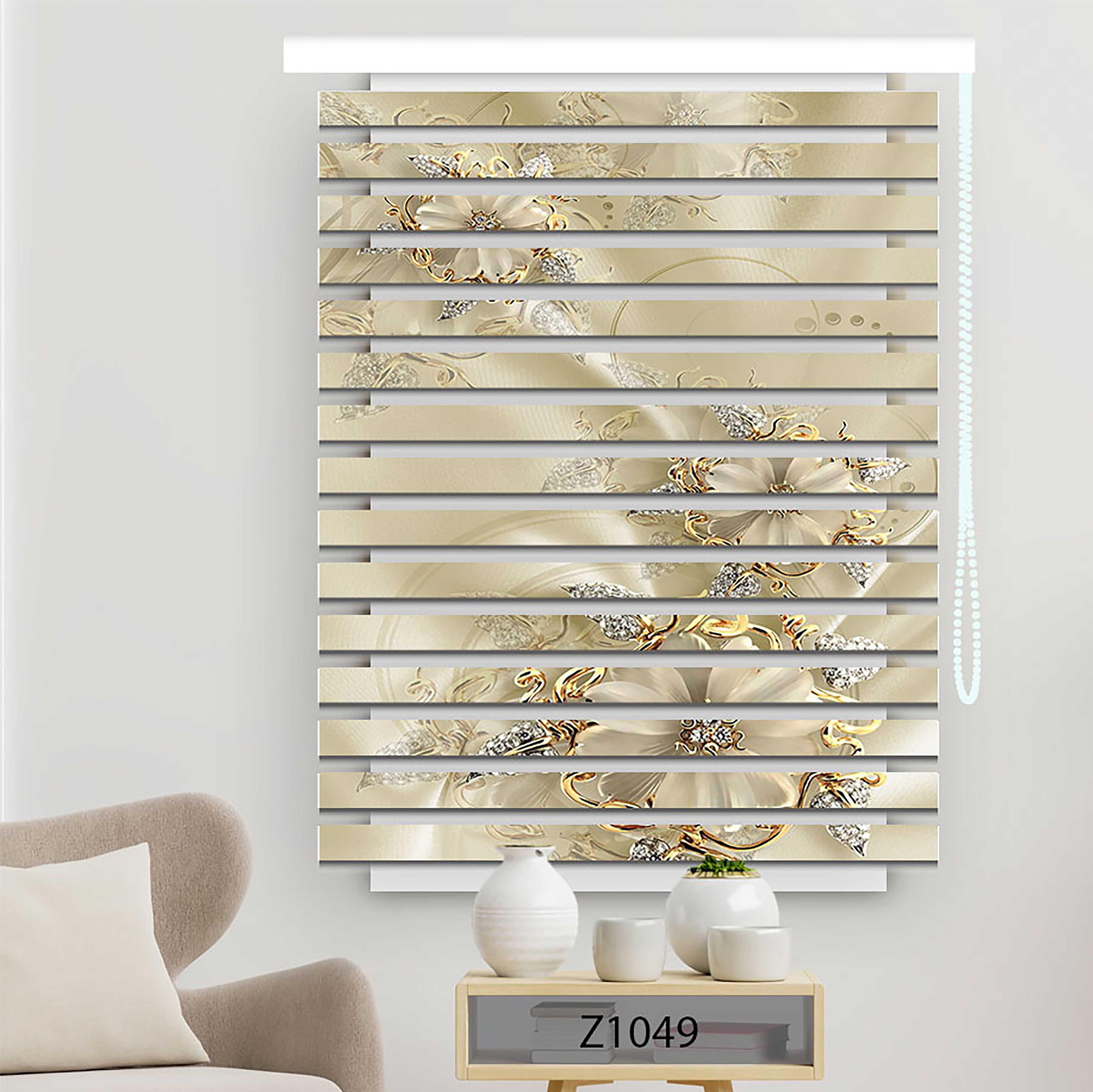 پرده زبرا چاپی عرض 150 ارتفاع 150 کد 1049