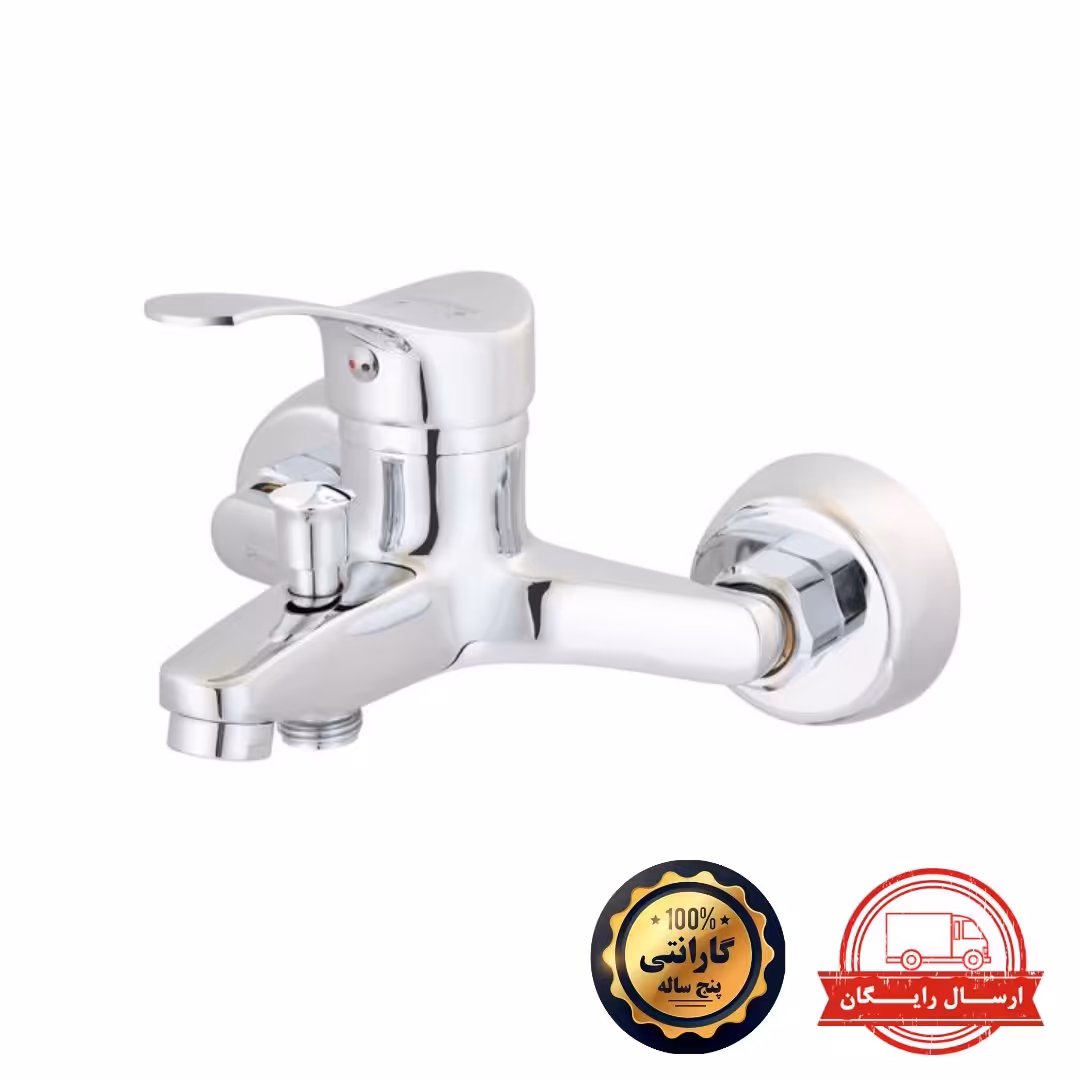 شیر اهرمی حمام  کروم  با گارانتی تعویض5 ساله 