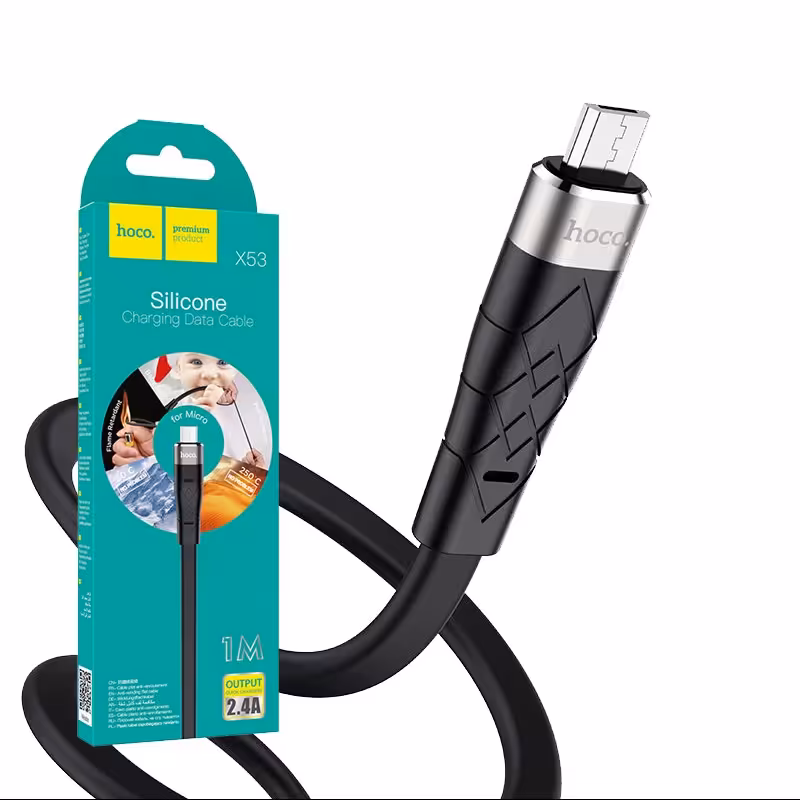 کابل شارژ سیلیکونی هوکو مدل X53 MICRO 1M