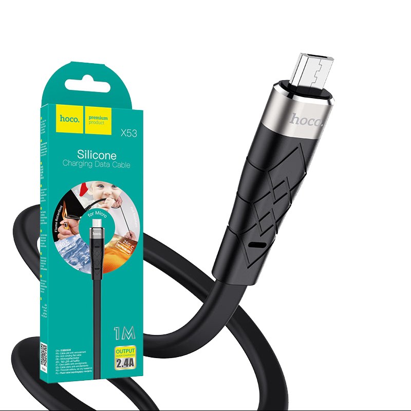 کابل شارژ سیلیکونی هوکو مدل X53 MICRO 1M