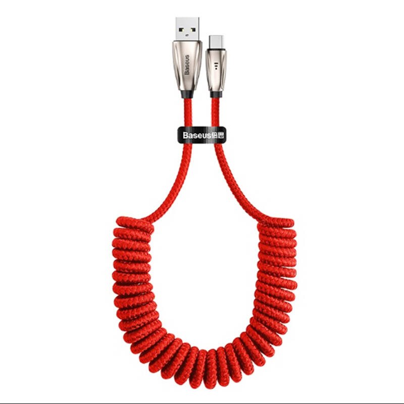 کابل شارژ فنری تایپ سی باسئوس Baseus Aita CATAT-A 3A 1m رنگ قرمز