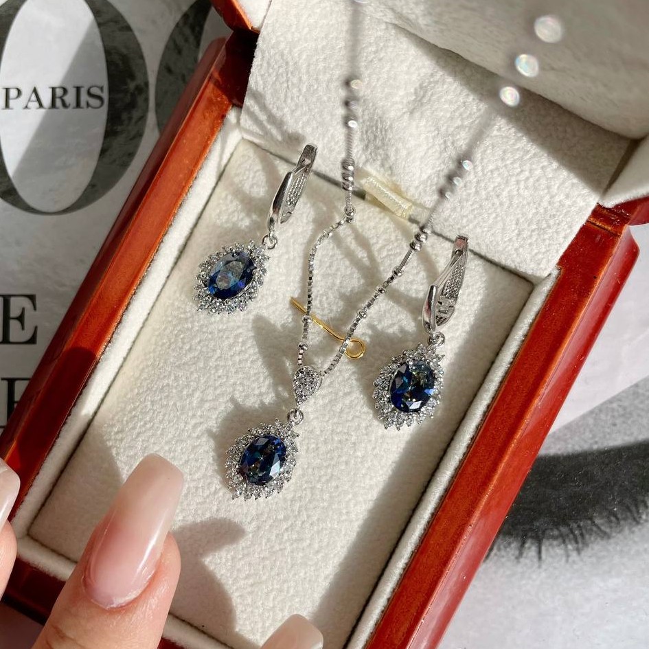 نیمست یاقوت کبود نقره